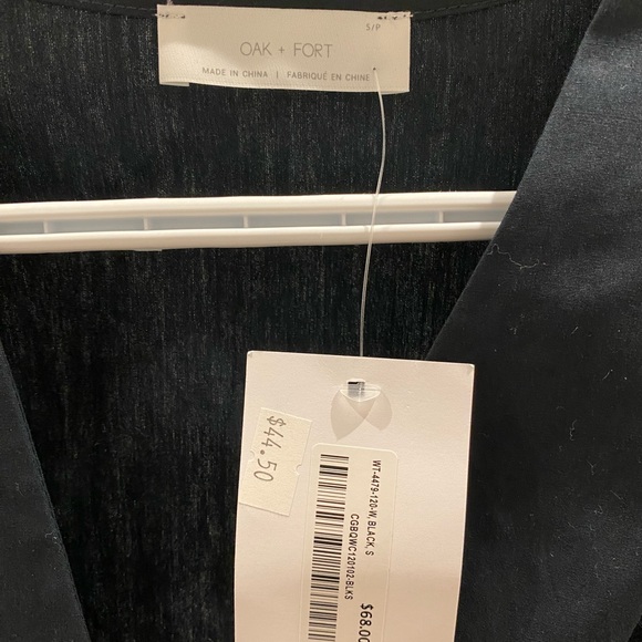 OAK + FORT Navy Blouse with Front Tie - Picture 4 of 5